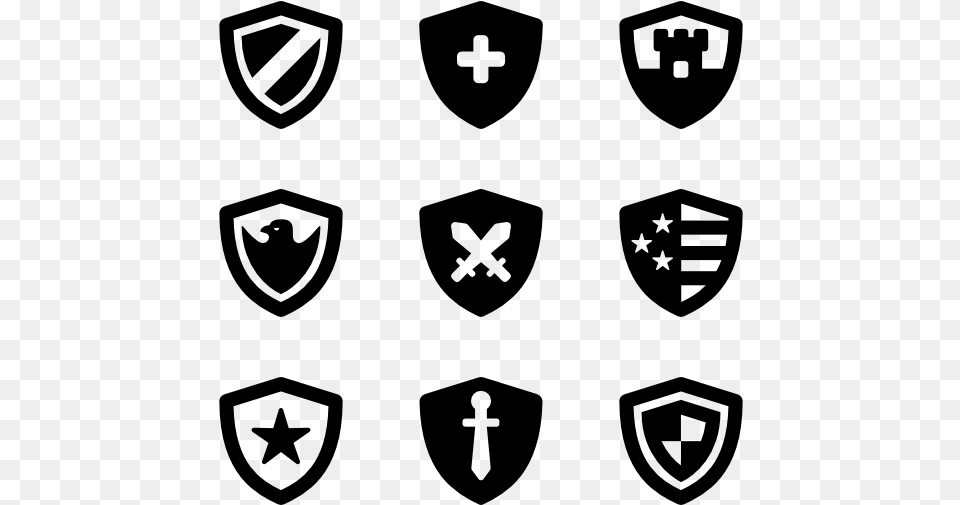 Heraldic Shields Icon, Gray Png