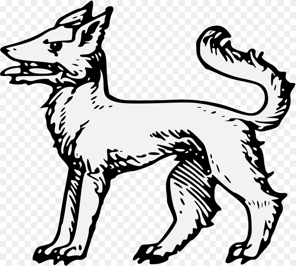 Heraldic Wolf, Stencil, Animal, Dinosaur, Reptile Free Png