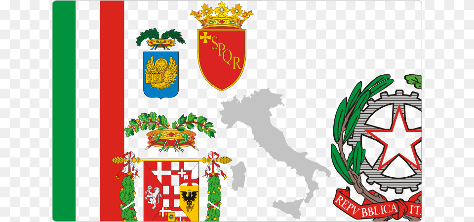 Heraldry Of Italy Italian Flags Amp Coats Of Arms Italy Map, Emblem, Symbol, Logo, Plant Free Png
