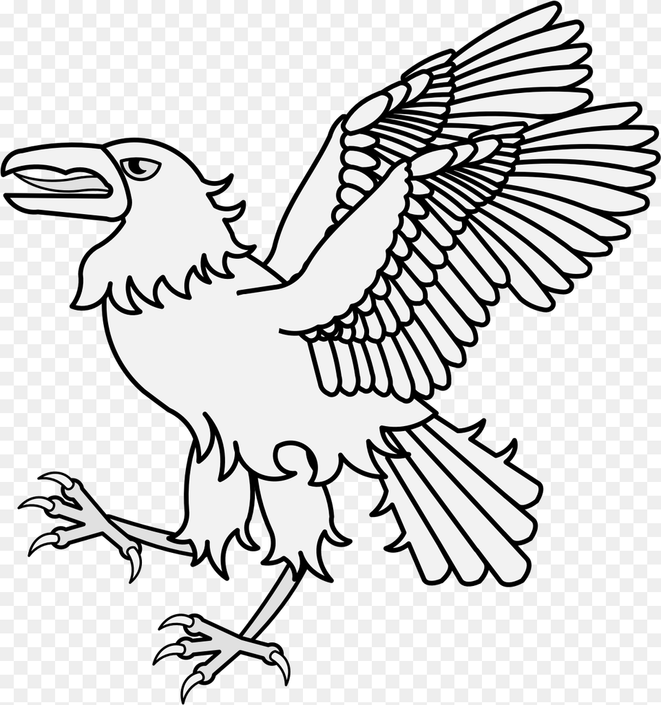 Heraldry Raven Rising, Animal, Bird, Flying, Beak Png Image