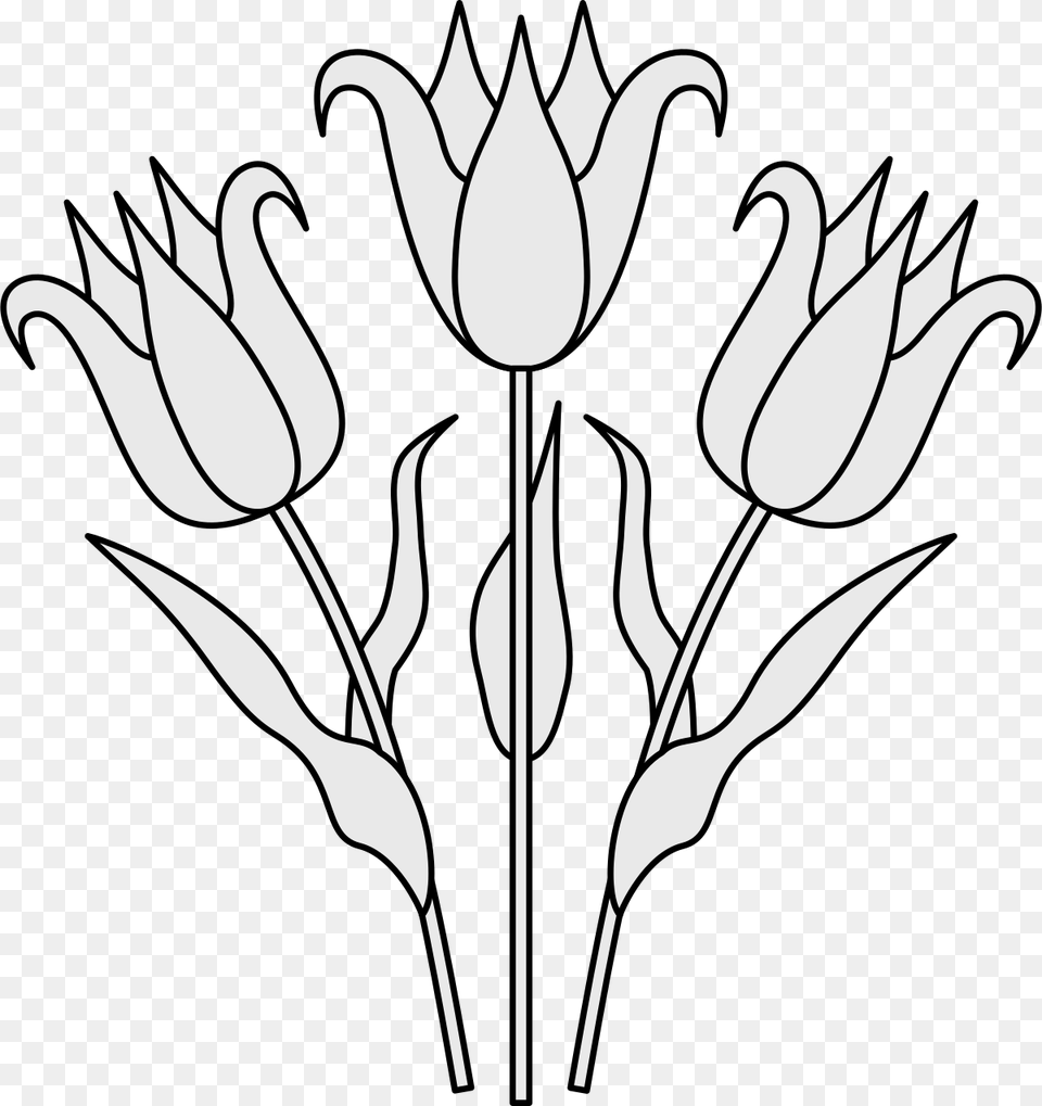 Heraldry Tulip, Stencil, Art, Flower, Plant Free Transparent Png