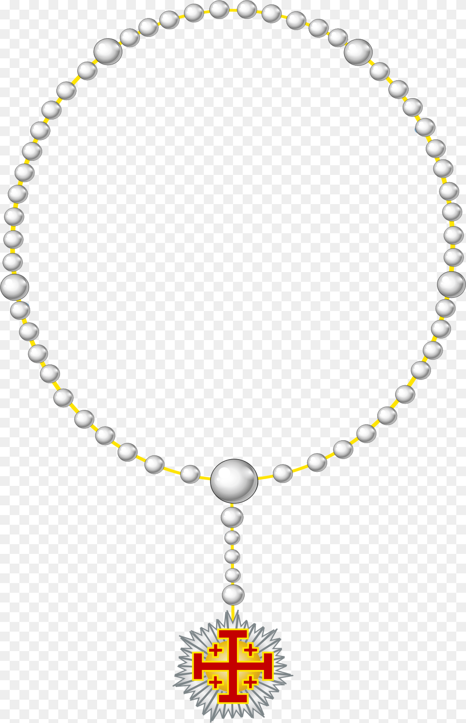 Herardic Rosary Of The Order Of The Holy Sepulcher Necklace, Accessories, Jewelry, Bead, Bead Necklace Free Png
