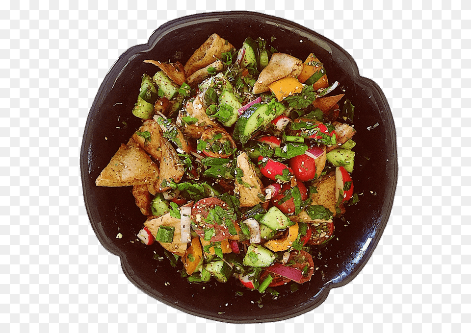 Herby Fattoush Salad, Food, Meal, Dish Free Png