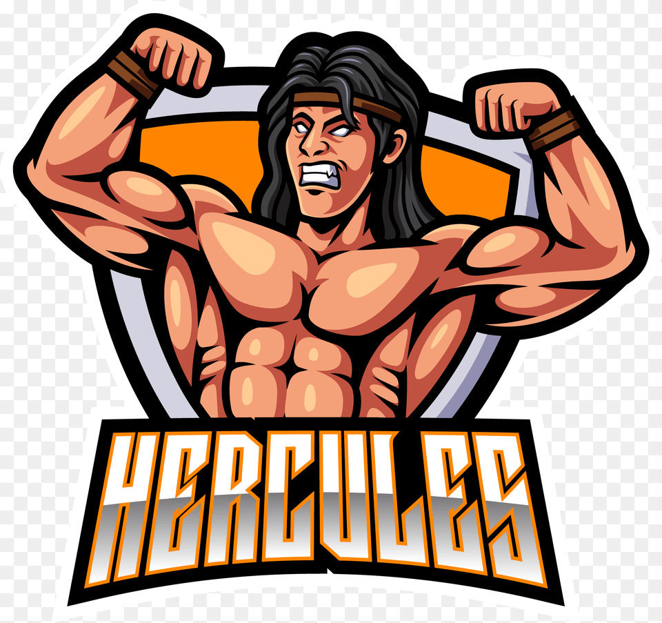 Hercule Mascot Logo Body Build Esport Logo, Face, Head, Person Free Png Download