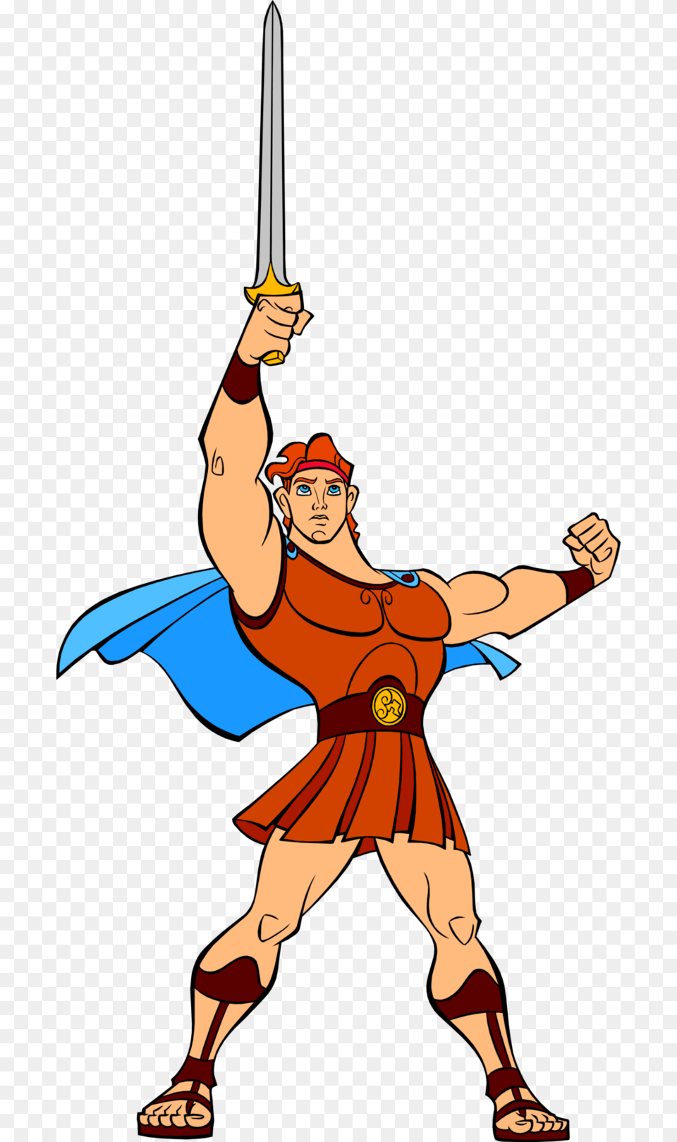 Hercules Transparent Background Hercules With Sword Disney, Weapon, Person, Face, Head Png