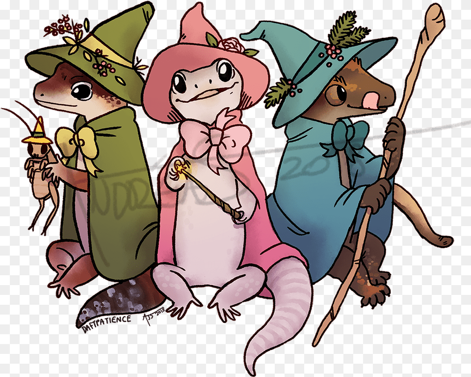 Here Are Some More Wizard Lizard Sticker Commissions Leopard Gecko Wizard, Cartoon, Book, Comics, Publication Free Png Download