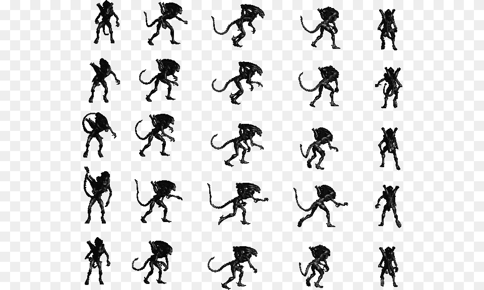 Here Are The Warrior Rotation Attacks Sprites Alien Trilogy Sprites, Silhouette, Stencil, Baby, Person Png