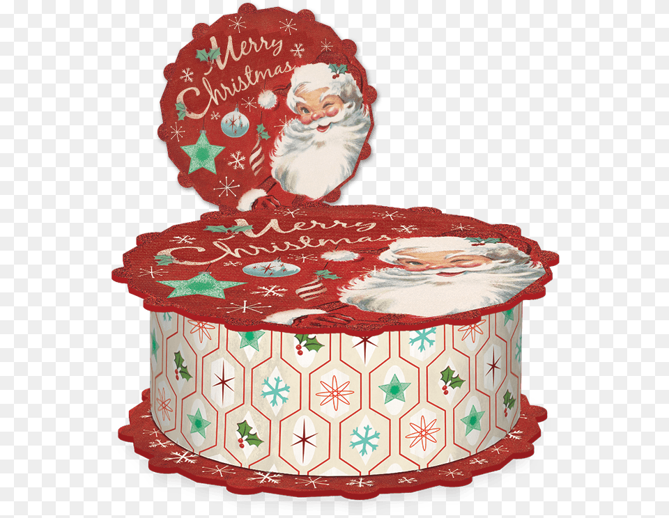 Here Come Santa Gift Box Cake, Birthday Cake, Cream, Dessert, Food Free Png Download