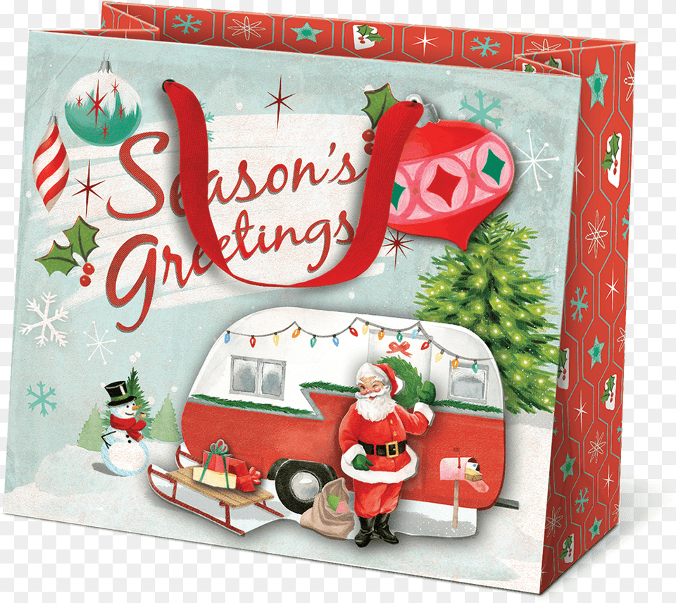 Here Comes Santa Claus Medium Gift Bag Christmas Card, Mail, Envelope, Greeting Card, Person Free Png Download