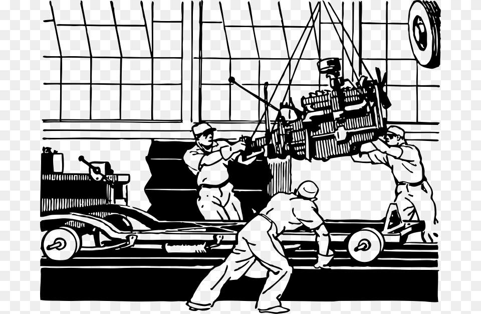 Here Comes The Engine Manufacture A Car Cartoon, Gray Free Png Download