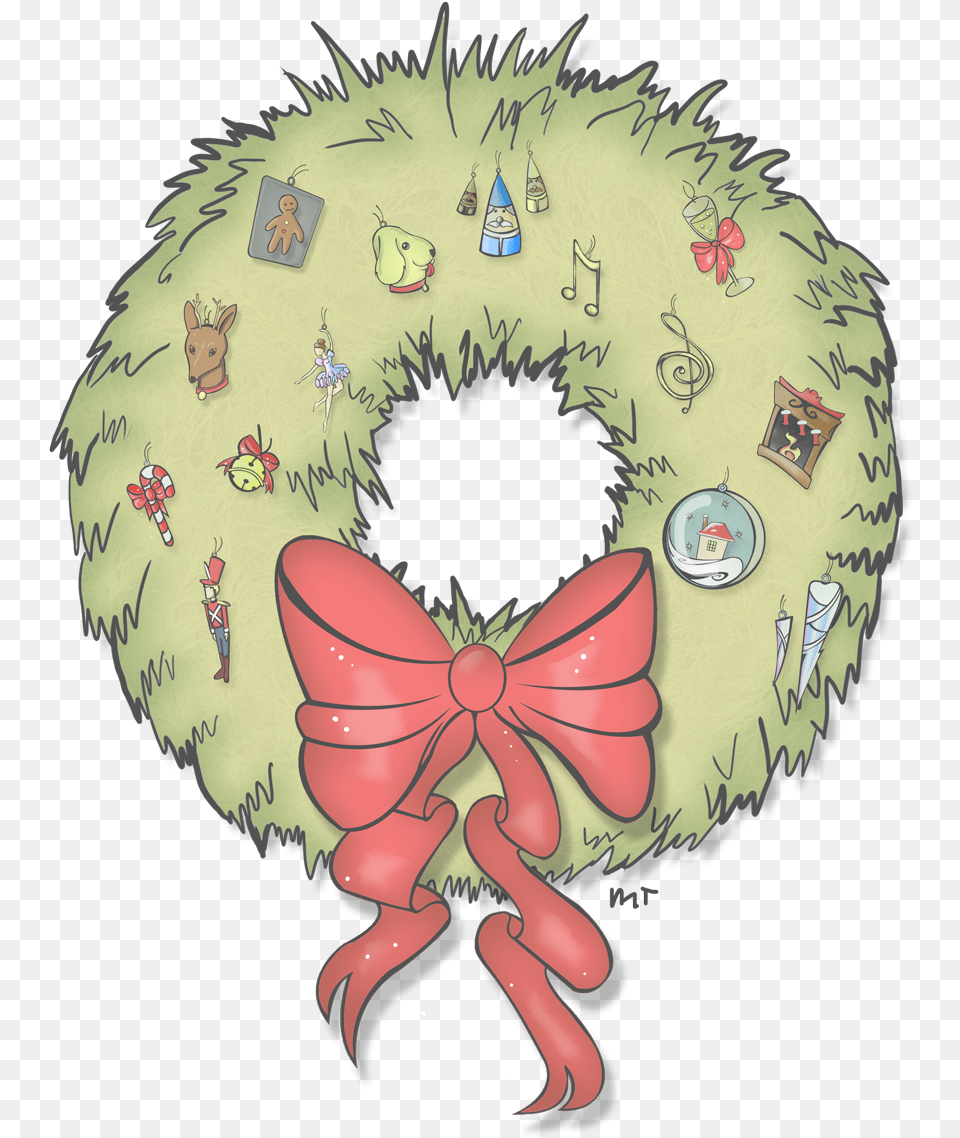 Here Is A Transparent Version Of My Holiday Wreath Illustration Free Png