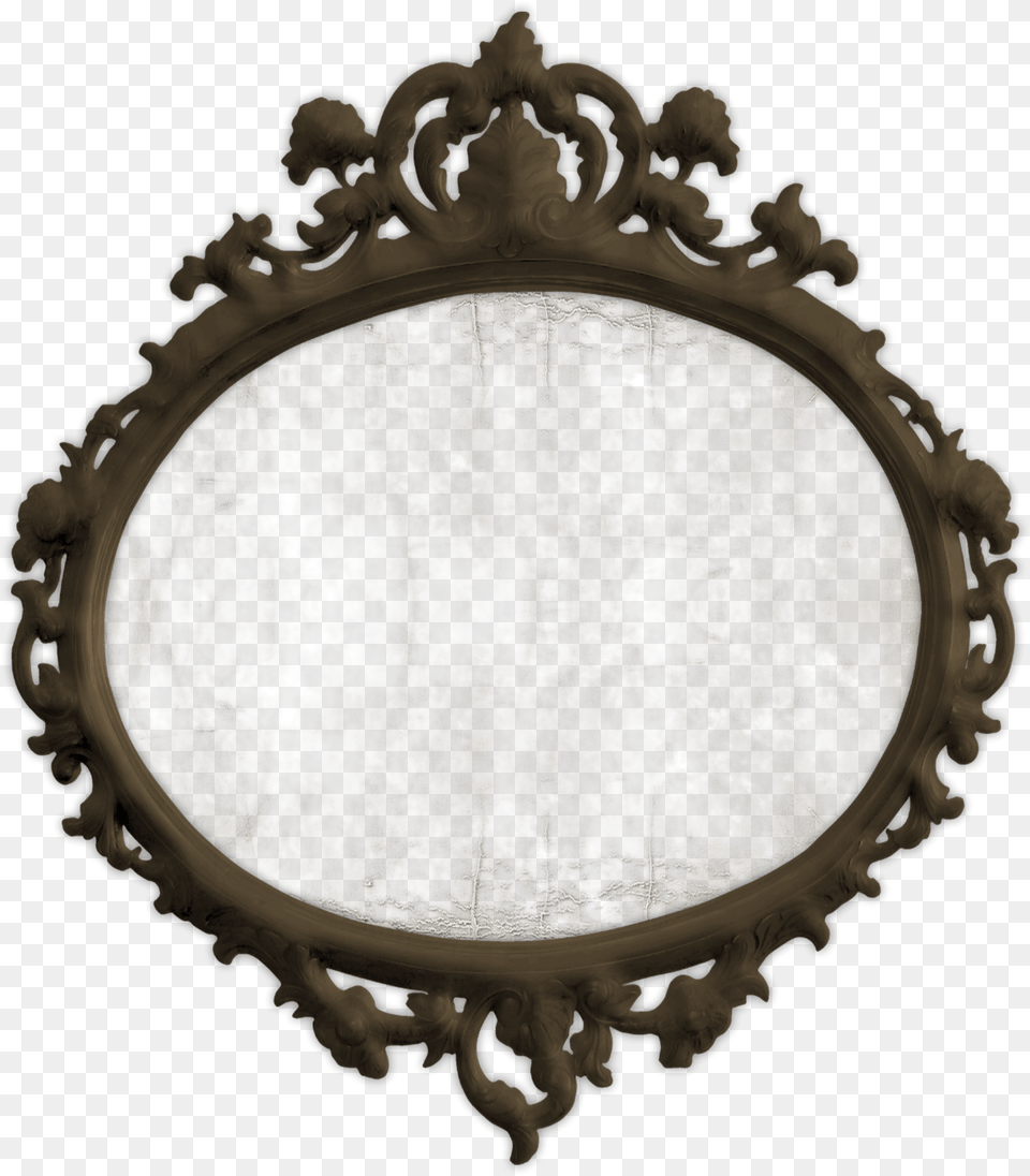 Here Is An Example Of This Design With A Photo Inserted Old Frames Transparent, Oval, Mirror Png Image
