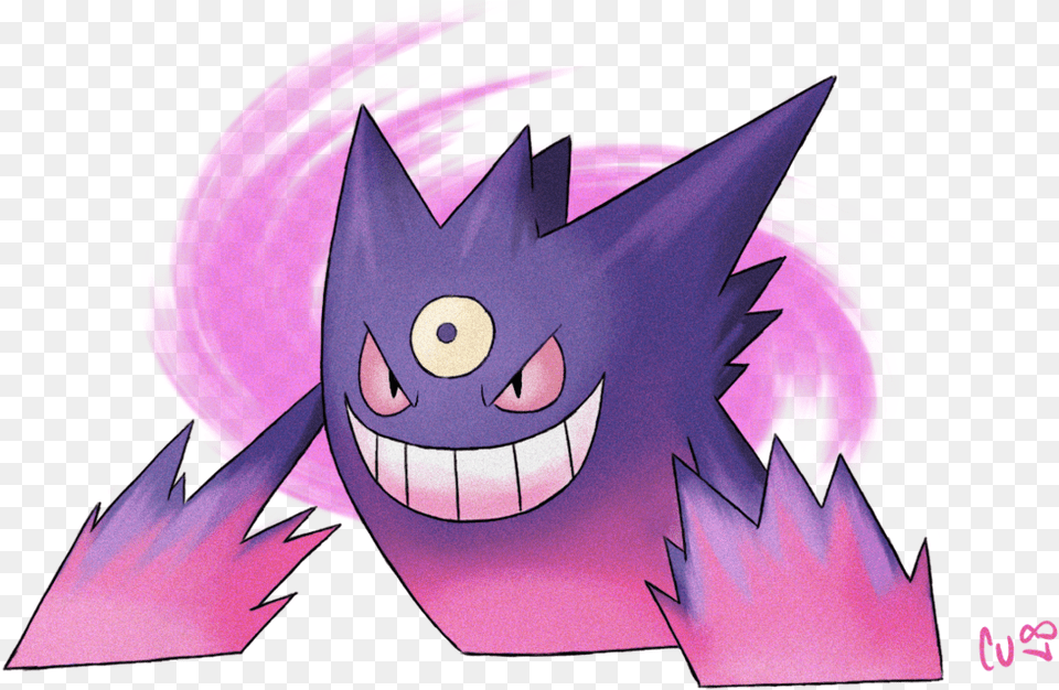 Here S A Normal Mega Gengar Aaaaaand Pokemon Moving, Purple, Person, Book, Comics Free Transparent Png