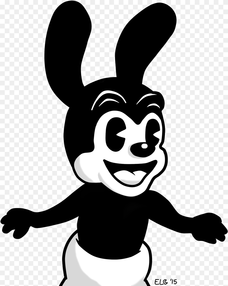 Here S An Old Disney Character Oswald The Lucky Rabbit Really Old Disney Characters, Stencil, Cartoon, Baby, Face Png Image