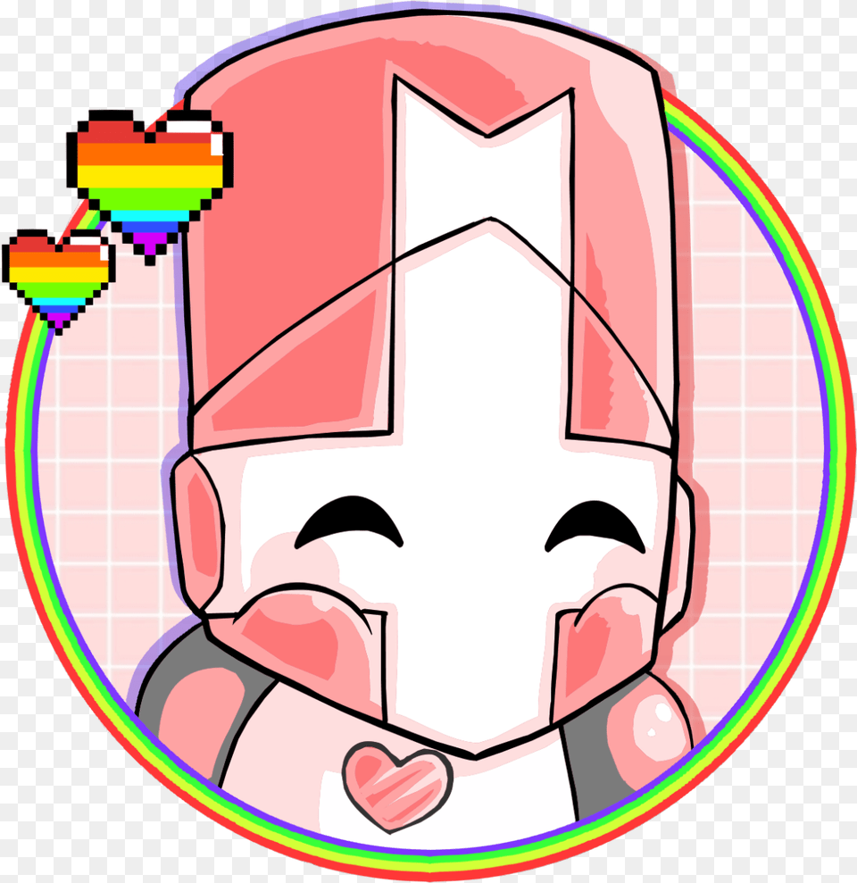 Heres A Pink Knight Icon I Made For My Discord Feel Castle Crashers Character Pink Kniht, Sticker, Baby, Person, Photography Free Png Download