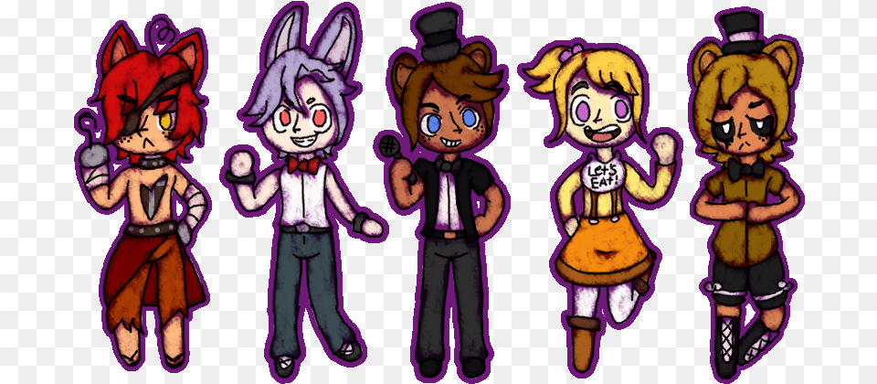 Heres Are Designs For The 5 Classic Animatronics Cartoon, Book, Comics, Publication, Purple Free Png Download