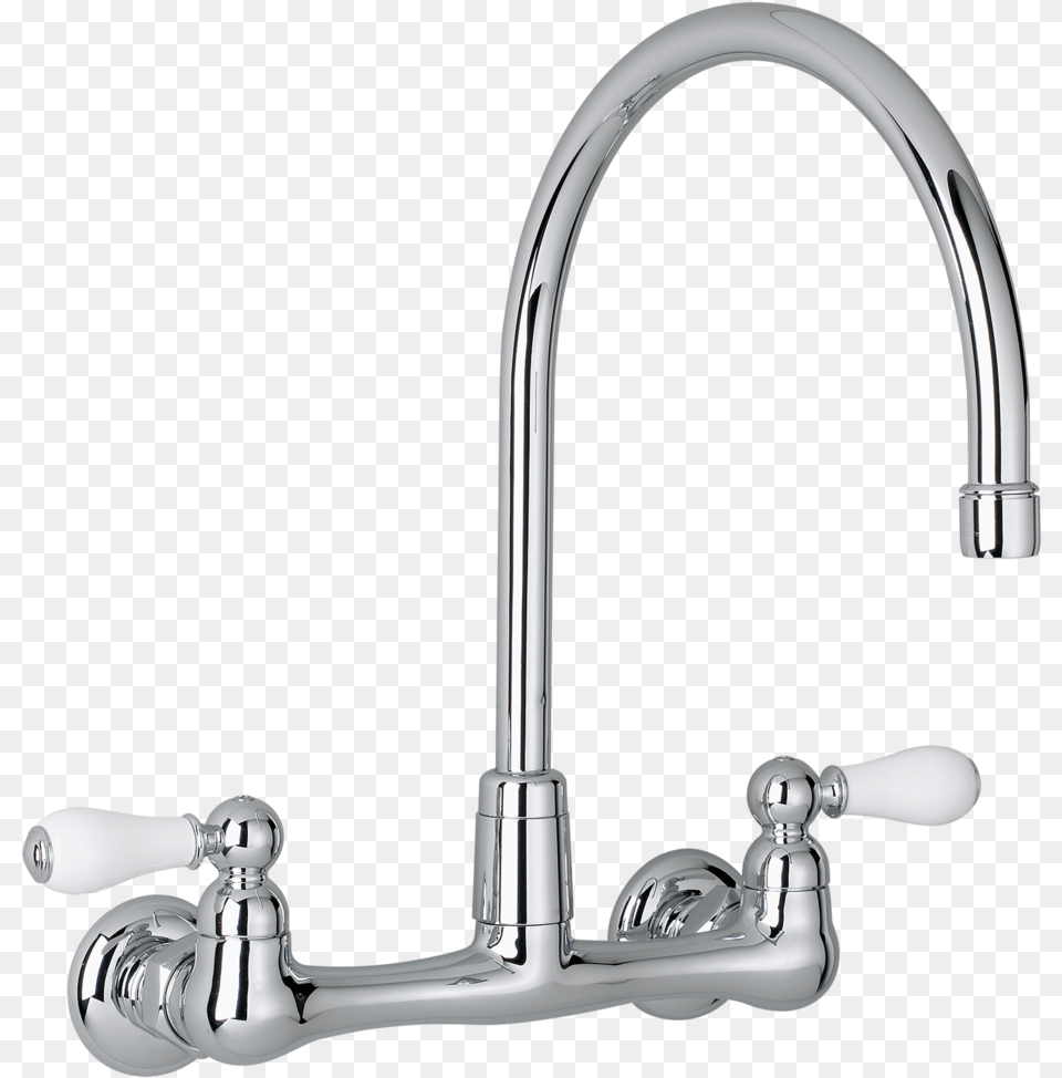 Heritage 2 Handle High Arc Wall Mount Kitchen Faucet Two Handle Wall Mounted Kitchen Faucet, Bathroom, Indoors, Room, Shower Faucet Free Png Download