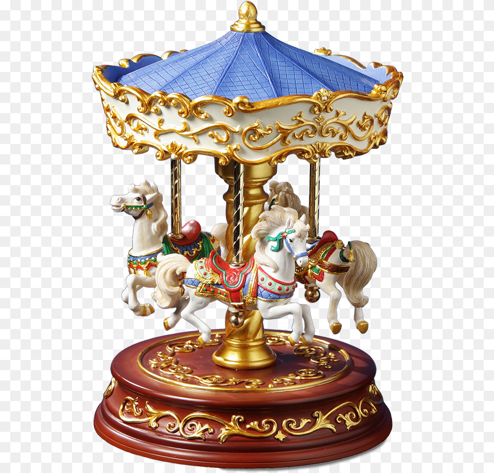 Heritage 3 Horse Rotating Carousel Carousel Figurines, Play, Amusement Park, Animal, Mammal Free Png