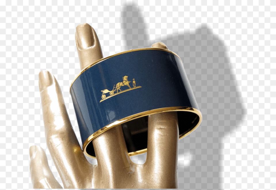 Hermes Duck Enamel Gold Trim Caleche Xtra Wide Bangle Saxhorn, Clothing, Cuff, Glove, Body Part Free Png Download