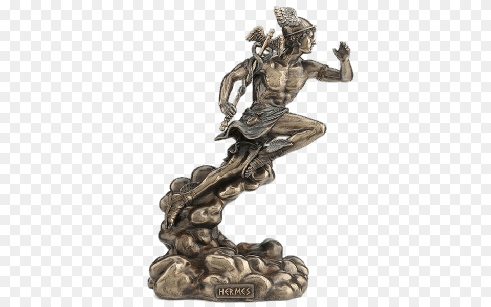 Hermes Figurine, Bronze, Art, Adult, Male Png Image