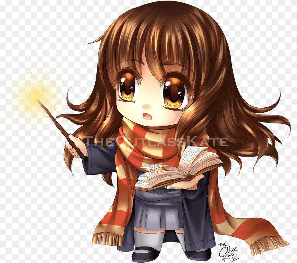 Hermione Drawing Simple Hermione Granger Drawing Chibi, Book, Comics, Publication, Adult Free Png Download