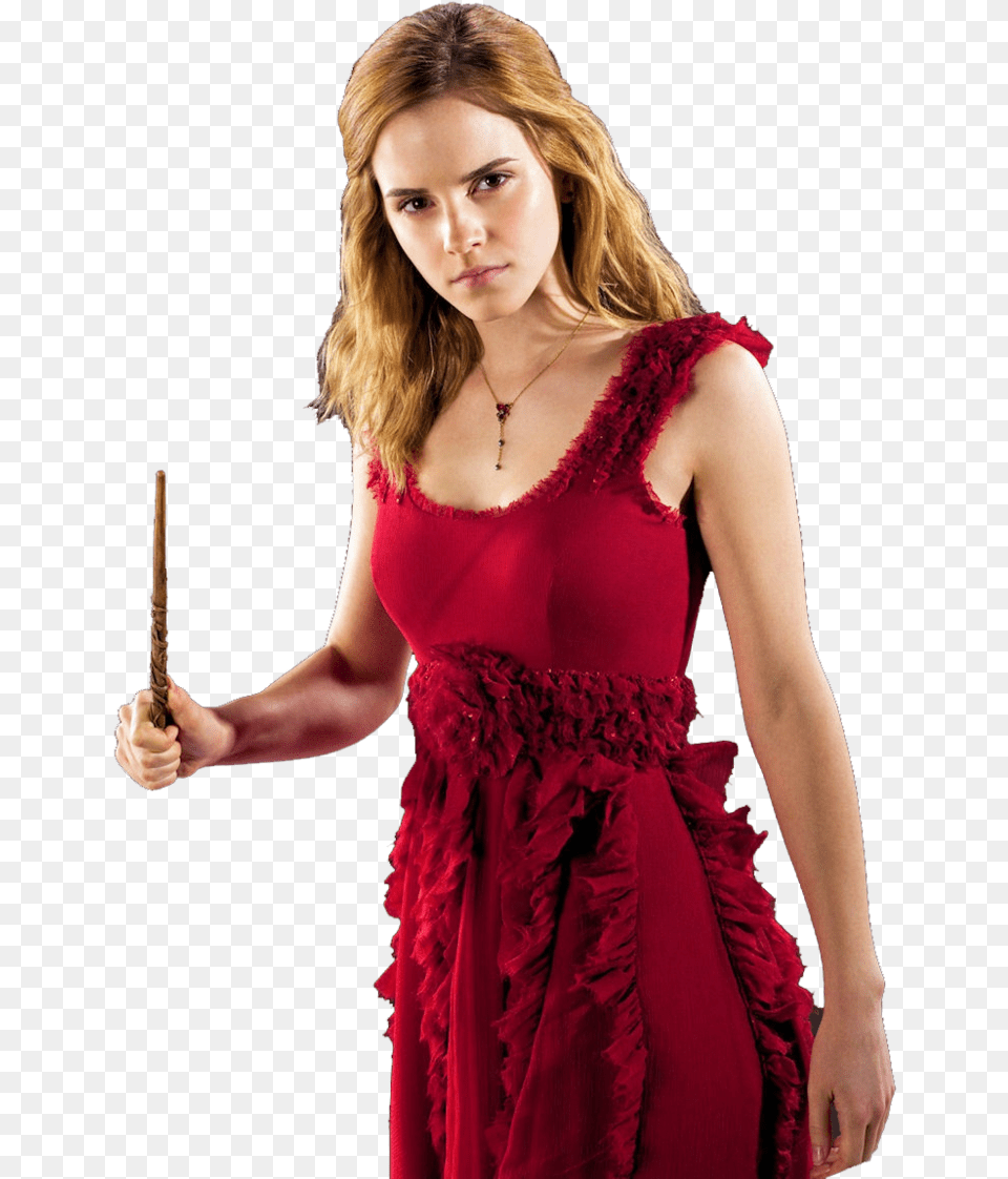 Hermione Granger Harry Potter Hermione Red Flower Necklace Us Seller, Woman, Person, Hand, Gown Free Png