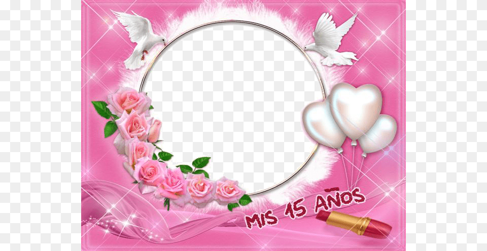 Hermos Marco Fucsia Horizontal De Mis Quince Marcos Para Quince, Cosmetics, Lipstick, Animal, Bird Free Png