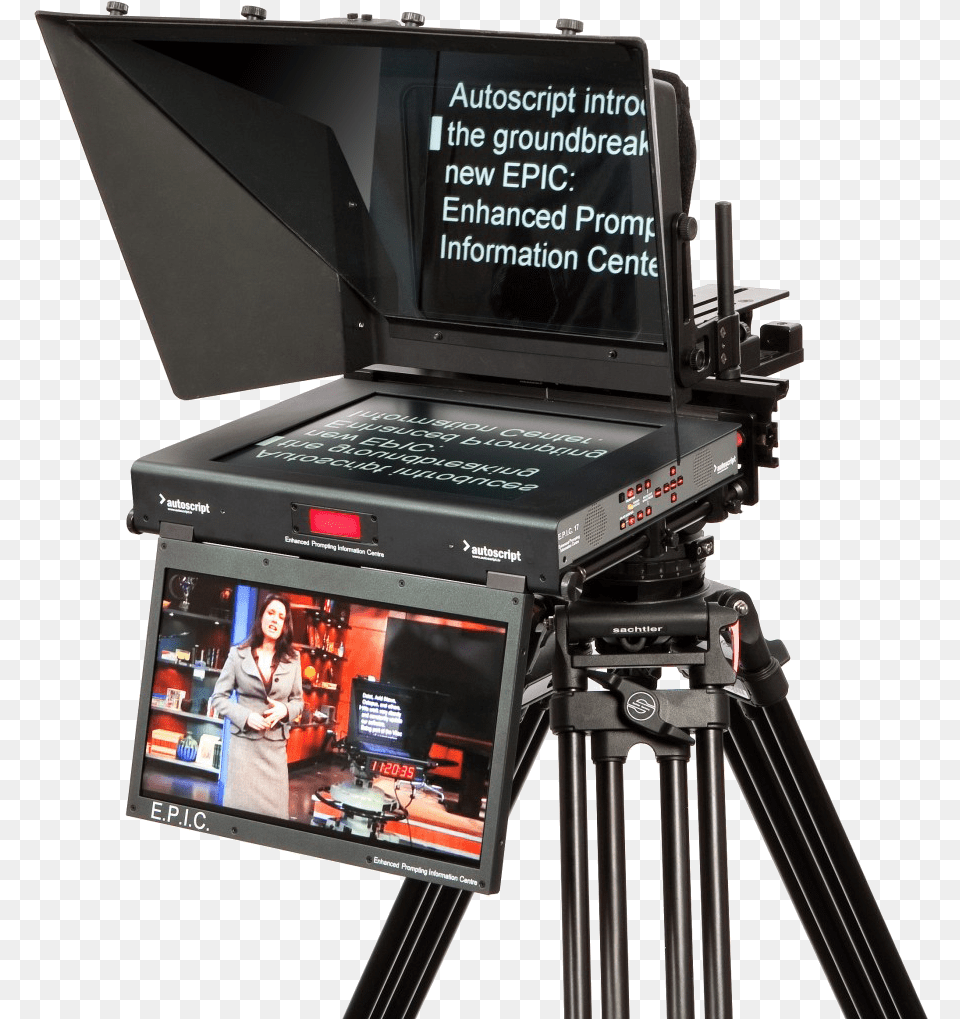Hero Autoscript Teleprompter, Adult, Screen, Person, Monitor Free Transparent Png