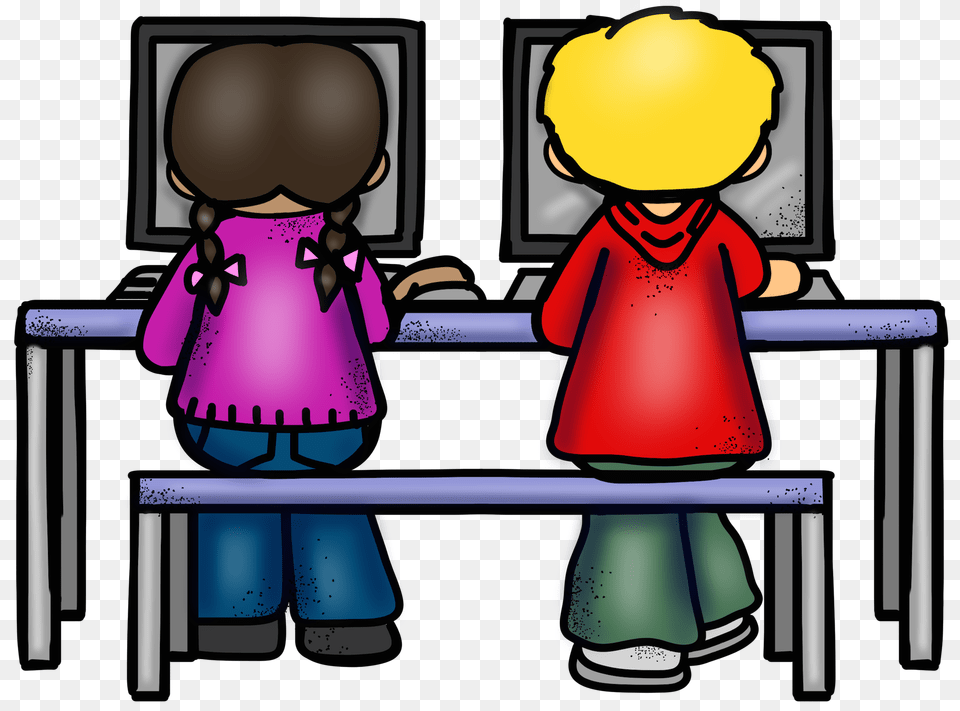 Hero Clipart Computer, Desk, Furniture, Table, Person Free Png Download