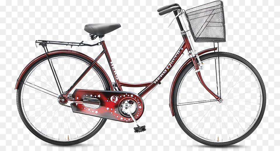 Hero Cycle With Basket, Bicycle, Machine, Spoke, Transportation Free Transparent Png
