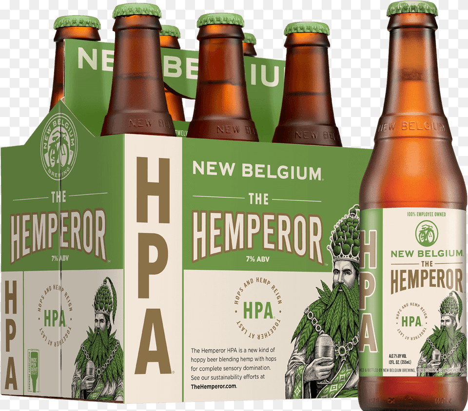Hero Hemperor Hpa Hemp Beer New Belgium, Liquor, Alcohol, Beer Bottle, Beverage Png