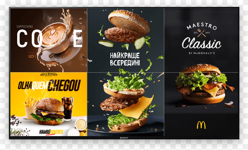 Hero Mcdonald39s Menu Digital Signage, Advertisement, Burger, Food, Poster Png