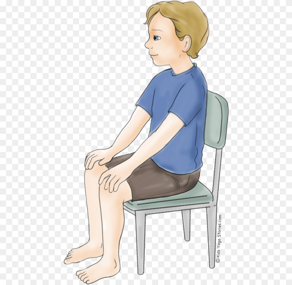 Hero Pose Using A Chair Sit On Chair Cartoon, Person, Sitting, Adult, Female Free Transparent Png