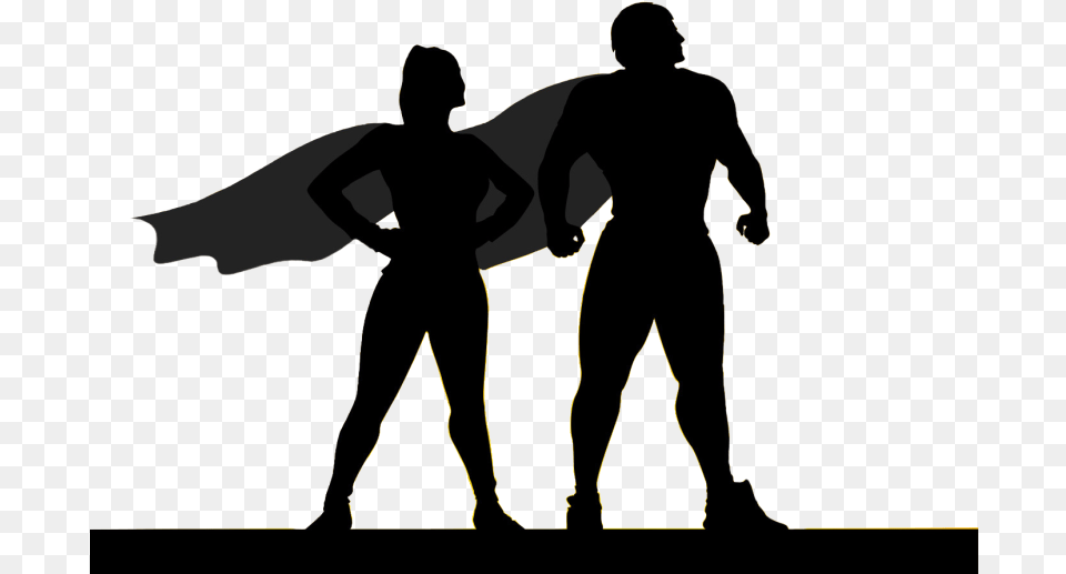 Hero Superhero Silhouette Clipart, Adult, Male, Man, Person Free Png