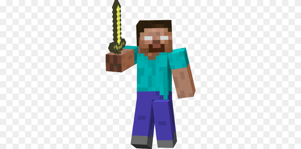 Herobrine Golden Sword Minecraft Herobrine, Brick, Plant, Potted Plant, Person Free Png