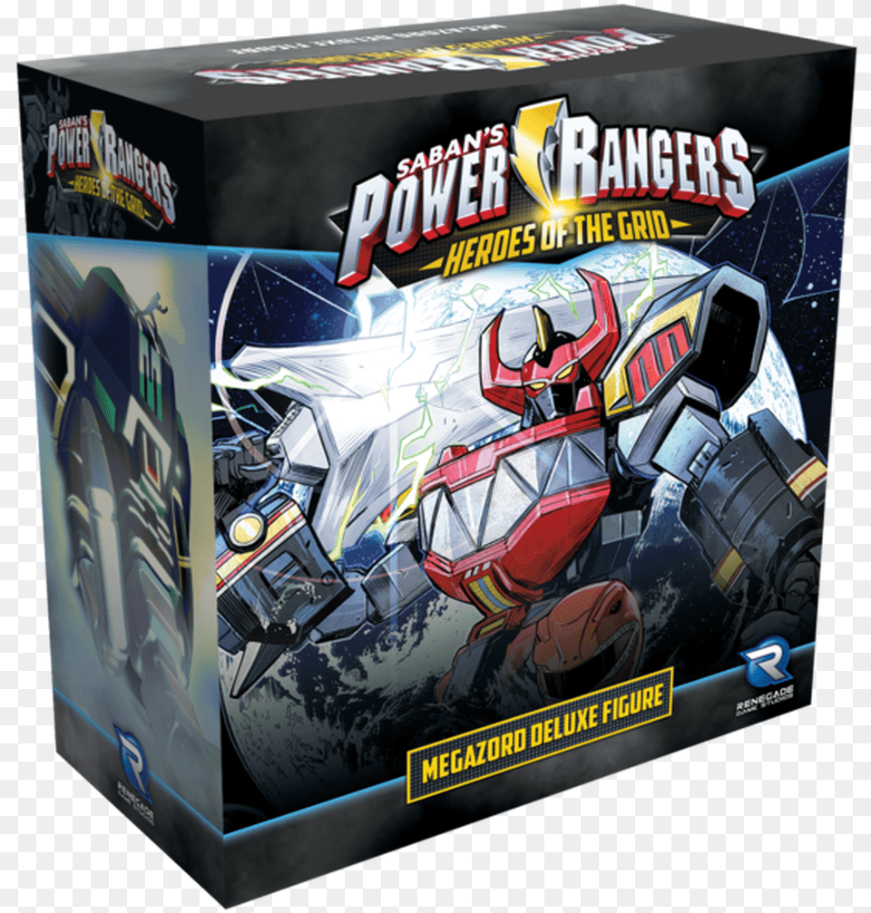 Heroes Of The Grid Megazord Deluxe Figure Renegade Game Studios Power Rangers Heroes, Box, Car, Transportation, Vehicle Free Transparent Png