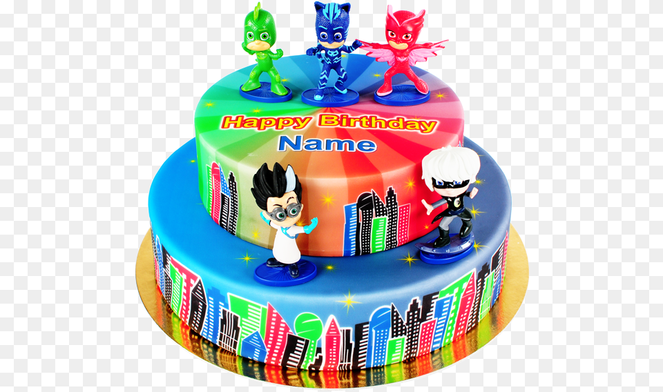 Heroes Torte Mit Pj Masks Figuren Pj Masks Torte, Birthday Cake, Cake, Cream, Dessert Free Png