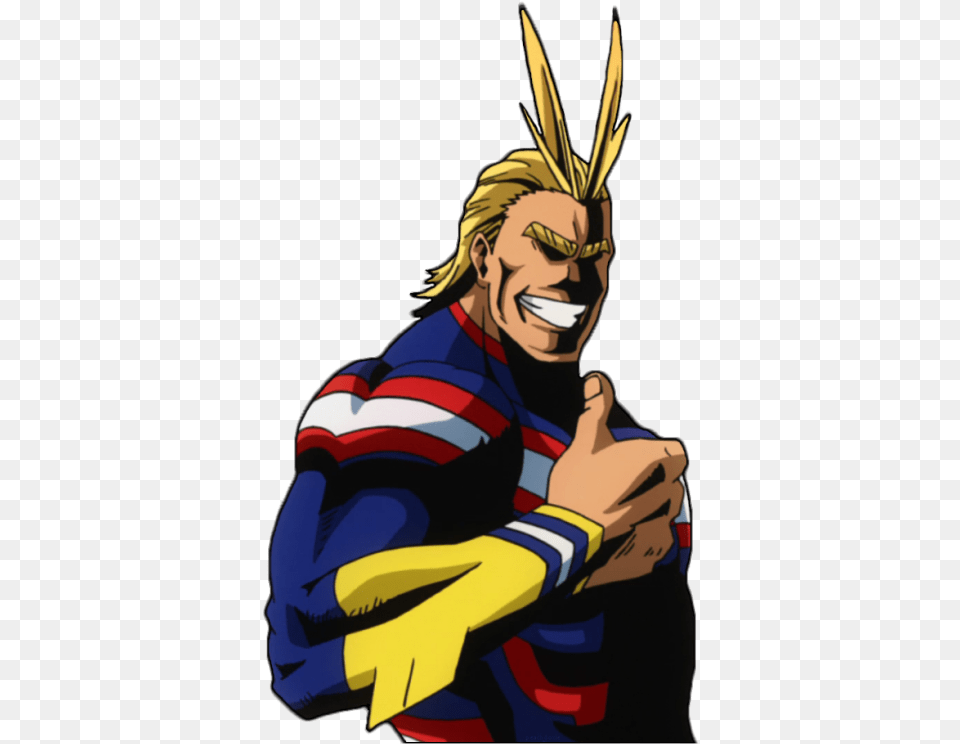 Heroism Is Universal Look It S A All Might All Might Thumbs Up, Publication, Book, Comics, Adult Free Transparent Png