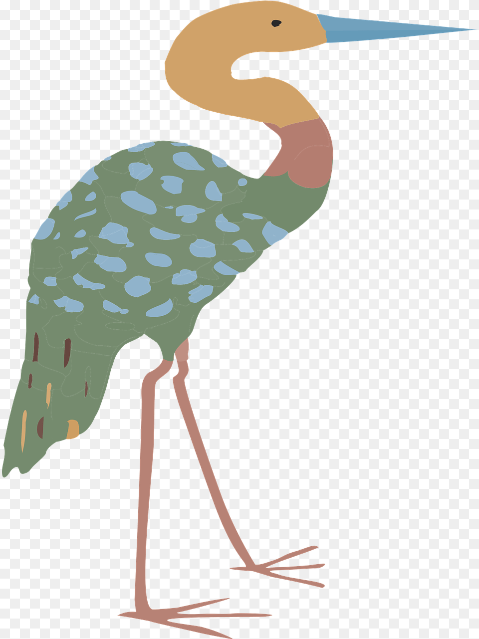 Heron Crane Abstract Design Bird Long, Animal, Crane Bird, Waterfowl, Stork Png Image