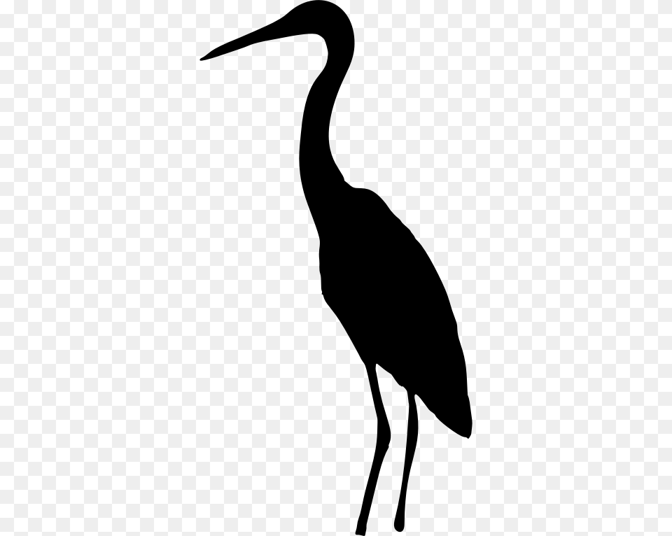 Heron Crane Silhouette Bird Clip Art, Gray Free Png