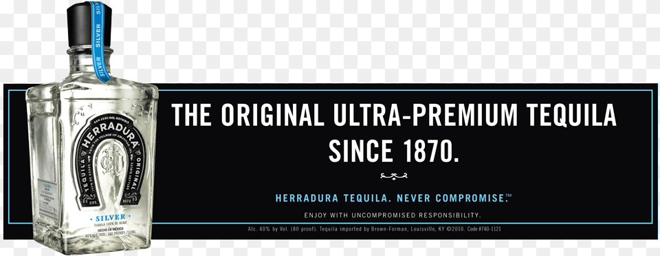 Herradura Tequila Explicitly Presents Itself As A Lavish Herradura Original Silver Tequila 750 Ml Bottle, Alcohol, Beverage, Liquor, Gin Png Image