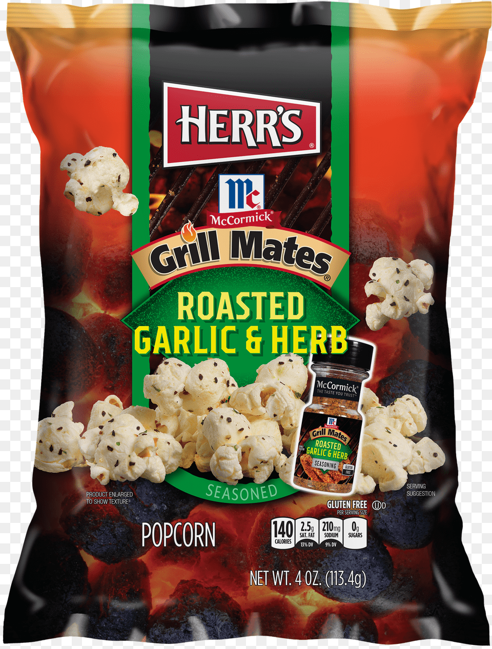 Herrs Mc Grill Mates Roasted Garlic Amp Herb Popcorn Free Png Download
