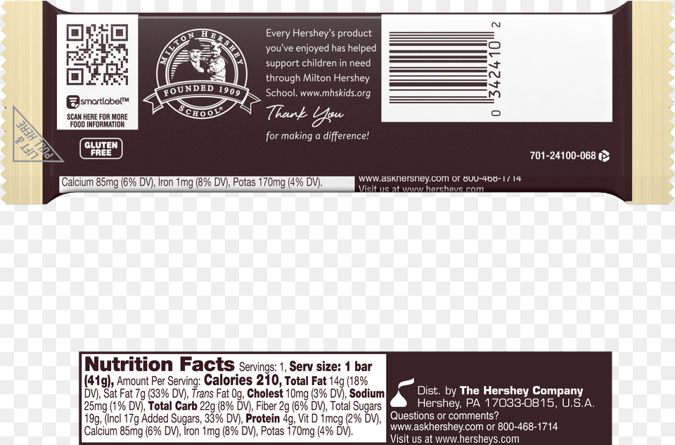 Hersheyquots Milk Chocolate Nutrition Facts, Paper, Text, Person, Qr Code Free Png