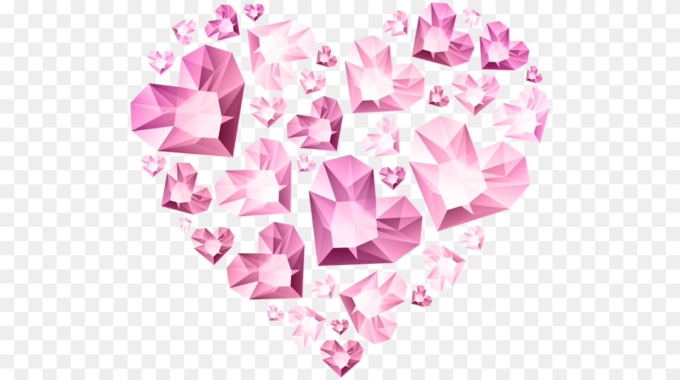 Hert Of Diamond Hearts Clip Art Pink Diamond Heart, Accessories, Mineral, Crystal, Jewelry Png