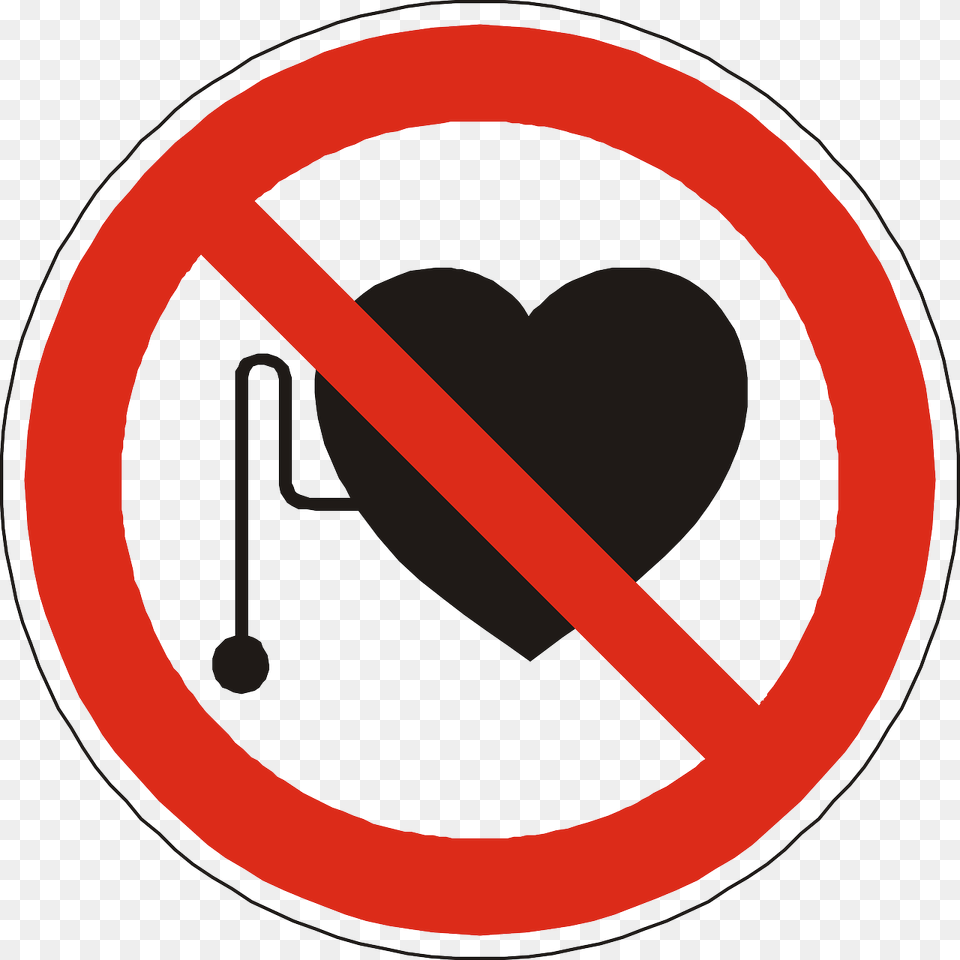 Herzschrittmacher Verboten, Sign, Symbol, Road Sign, Ammunition Png Image