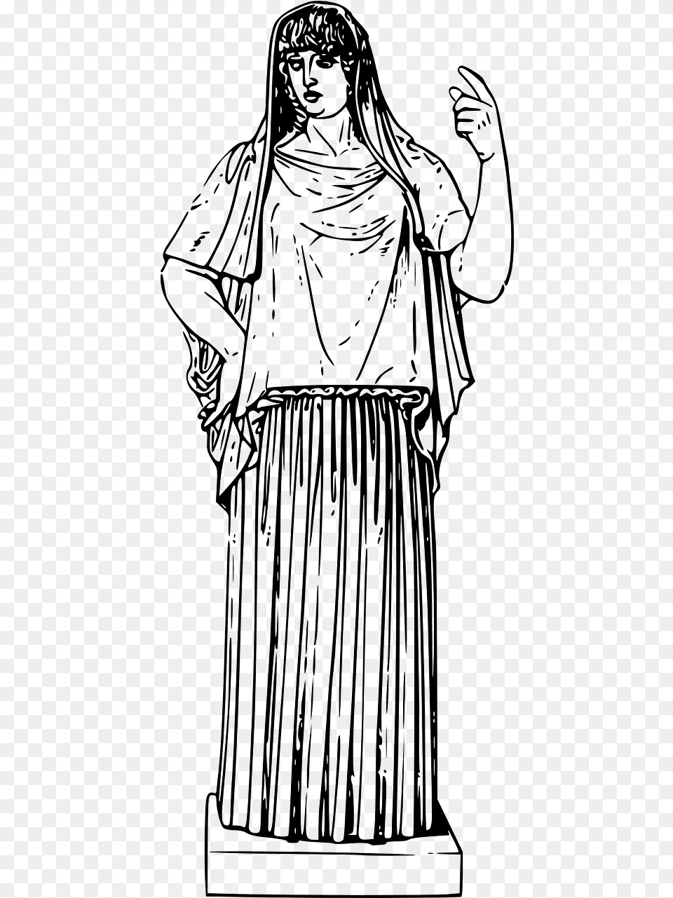 Hestia Greek Goddess, Gray Png