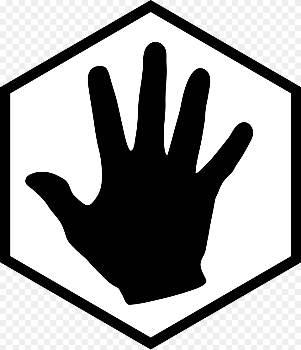 Hex Icon With Hand White, Silhouette, Body Part, Person, Symbol Png