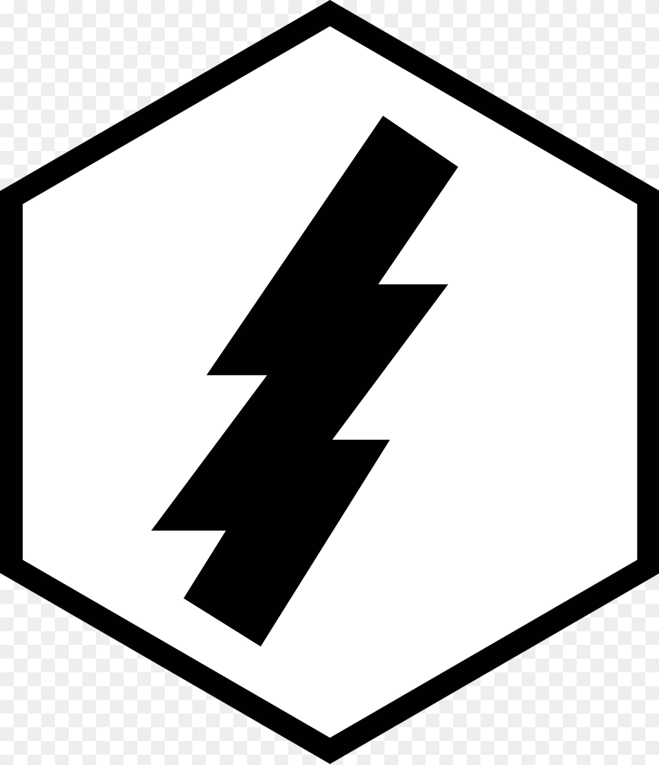 Hex Icon With Lightning White, Sign, Symbol, Road Sign, Mailbox Free Png