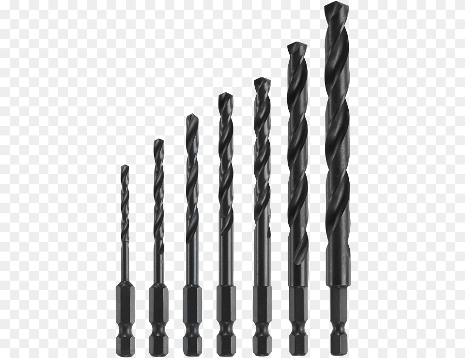 Hex Shank Impact Tough Drill Bit Set Black Oxide Hex Drill Bits, Device, Outdoors Png Image