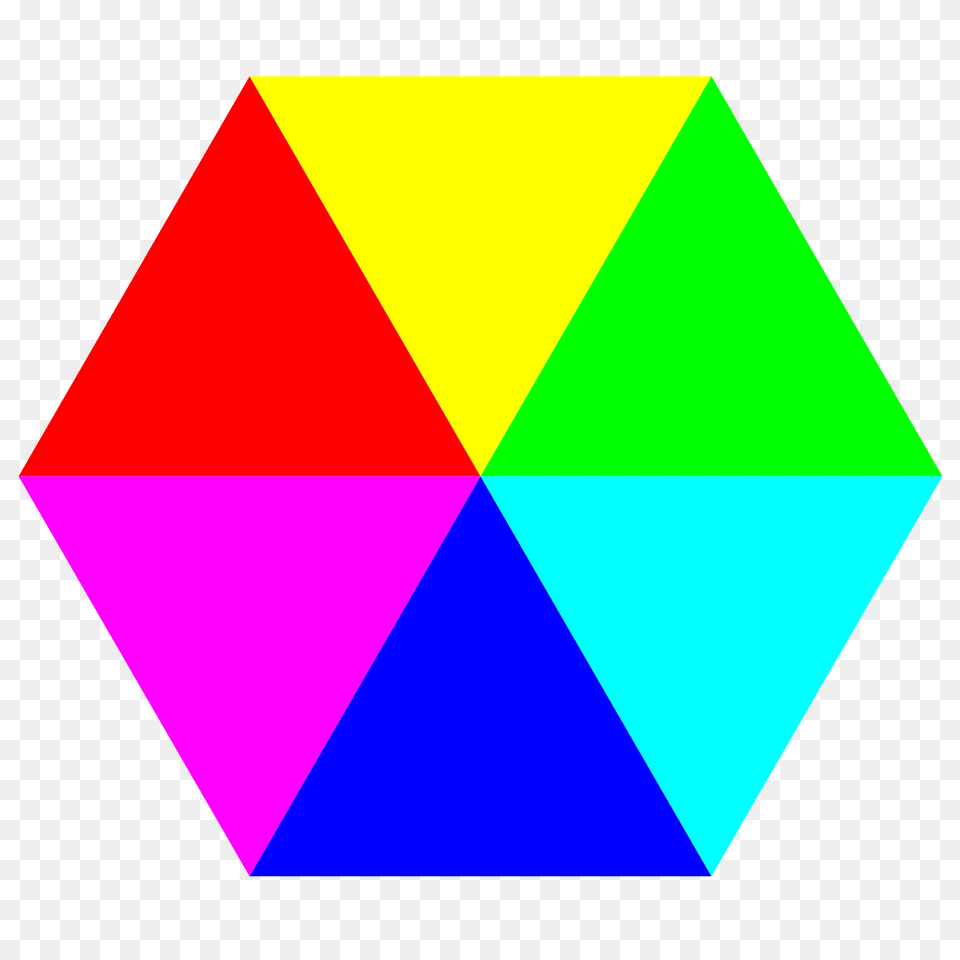 Hexagon 6 Color Clipart, Triangle Free Png